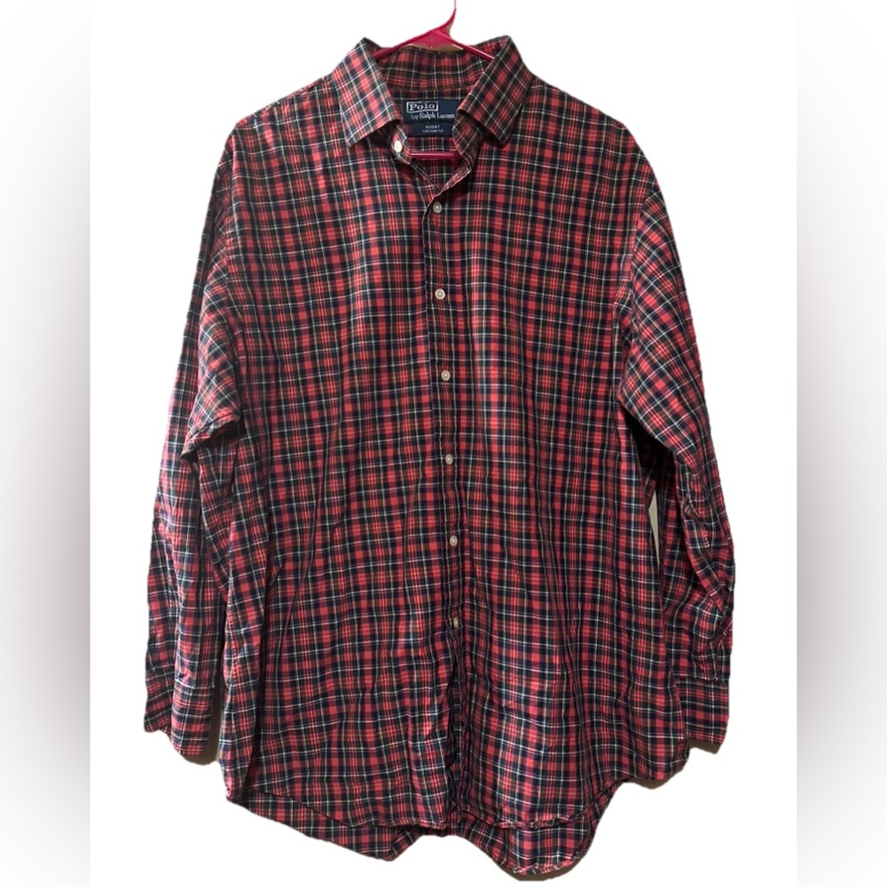 Polo Ralph Lauren Men’s Plaid Holiday Dress Shirt 17 1/2